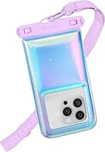 Velvet Caviar Waterproof Phone Pouch With Lanyard - ip68 Floating Case For Iphone & All Phones - Dry Bag For Snorkeling, Beach, Kayaking - Travel & Cruise Essentials For Women (Lavender Holo)