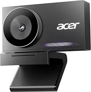 Acer 4K Webcam For PC/Mac With All-Metal Unibody Sculpted, Sony 1/2" Sensor, PDAF, 2 Noise Reduction Mics, Privacy Cover, Lightweight, Fast Cooling, Streaming Camera For Live Meeting Commerce Gaming