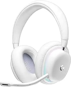 Logitech G735 Wireless Gaming Headset, Customizable Lightsync RGB Lighting, Bluetooth, 3.5 MM Aux Compatible With PC, Mobile Devices, Detachable Mic - White Mist