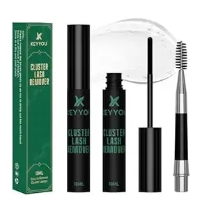 Keyyou Lash Remover With Brush 10ml, Fast-Acting Lash Glue For Eyelash Cluster, Lash Cluster Remover Oil For False Eyelash Glue Dissolve, Gentle Eye Makeup Cleanser(10ml)
