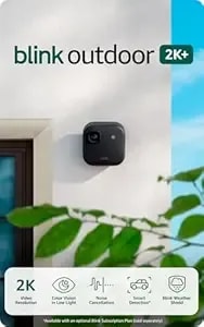 Blink Outdoor 2k+ (Newest Model) — Wireless Smart Security Camera, 2k Video Resolution, Enhanced Audio, Two-Year Battery. Required Sync Module Not Included — Add-On (Black)