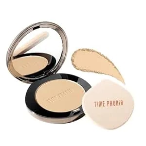 Timeless Optima Cover-Blur Skin Perfection Powder Foundation - Full Coverage, Blur Matte Finish, 16h Oil Control, Non-Comedogenic, With Double-Sided Applicator, 02 Birch