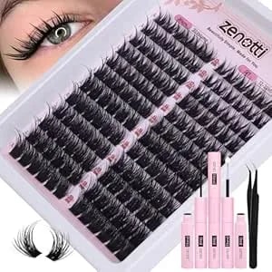 Lash Clusters Kit Wispy Cat Eye Cluster Eyelash Kit Fairy Individual Lashes Clusters Fox Eye Natural Eyelashes Clusters Diy Lash Extensions Kit With Black Bond And Seal And Eyelash Tweezers By Zenotti