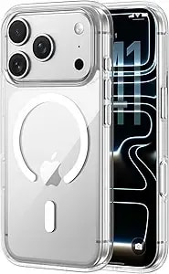 Belkin For Iphone 17 Pro Case, Clear, Magsafe Compatible W/Anti-Scratch & Anti-Yellowing Treated Coating, Touch Sensitive Camera Control - Military Grade, Slim Design, Shockproof, Protective