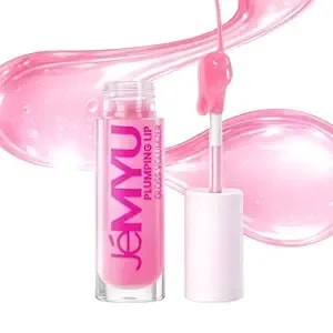 Je’Myu Korean Plumping Lip Gloss With Glycerin & Peptide – Non-Sticky Hydrating Lip Plumper, Natural Pink Tint, High Shine Korean Makeup, 4.5 Ml