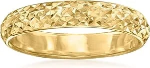 Ross-Simons 4mm 18kt Yellow Gold Diamond-Cut Ring