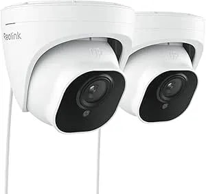 Reolink 5mp Poe Security Camera, Surveillance Outdoor Indoor For Home, Person/Vehicle/Pet Detection, Time-Lapse, Work With Smart Home, 100ft Ir Night Vision, Support 512gb Sd Card, Rlc-520a(Pack Of 2)