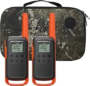 Motorola Talkabout T275 Two-Way Radios (2-Pack) – 25 Mile Range, Rechargeable, Outdoor Walkie Talkie, NOAA Weather Alerts, VOX, Earpieces & Case – Survival Ready For Bug Out Bags & Emergency Prep