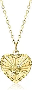 Ross-Simons Italian 14kt Yellow Gold Sunburst Heart Necklace. 18 Inches