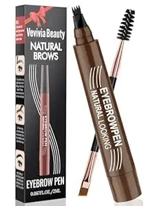 Eyebrow Pencil - Microblading Eyebrow Pen Waterproof 4 Fork Tip Multi-Used Eye Brow Pencils For Women Long-Lasting, Precise Natural Brow Magic Eyebrow Pencil With Hair Like Strokes，Black