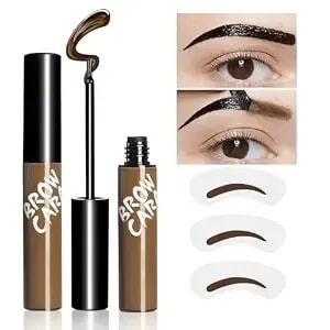 Eyebrow Gel Peel Off Eyebrow Tint With Eyebrow Stencils Light Brown - Eyebrow Gel For Strong Hold & Natural Finish, Waterproof Eyebrow Makeup For Fuller & Defined Looking Brows