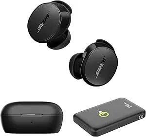 Bose Quietcomfort Wireless Noise Cancelling Earbuds, Lifestyle Bluetooth Earbuds With Active Noise Cancellation, Up To 8.5 Hours Of Battery Life With Green Extreme Portable Charger (Black)