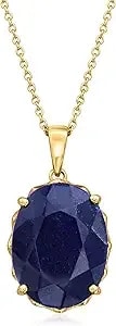 Ross-Simons 15.00 Carat Sapphire Pendant Necklace In 18kt Gold Over Sterling. 18 Inches