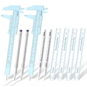 Teling 10 Pcs Eyebrow Ruler Tools Set 2 Eyebrow Measuring Ruler Kit 4 Microblading White Skin Marker Pen 4 Paper Permanent Makeup Position Mapping Mark Tools For Artists Skin