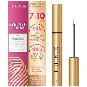 Phienex 2026 New Version Lash Serum For Eyelash Growth – 7-Day Visible Results, Vegan & Hormone-Free, Botanical Peptide Complex For Longer, Fuller & Thicker Lashes – Gentle For Sensitive Eyes, 3ml