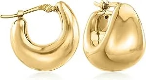 Ross-Simons 18kt Gold Over Sterling Silver Puffed Dome Hoop Earrings