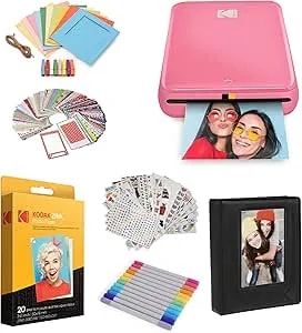 Kodak Step Instant Color Photo Printer With Bluetooth/NFC, ZINK Technology & Kodak App For Ios & Android (Pink) Starter Bundle