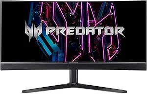 Acer Predator Gaming 1800R Curved Monitor - 34" QHD 3440 X 1440 OLED - AMD Freesync Premium - Up To 175Hz - 0.03ms - Displayhdr True Black 400 - USB Type-C, DP 1.4 & 2 X HDMI 2.0 - X34 Vbmiiphuzx