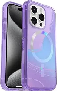 Otterbox Iphone 15 Pro (Only) - Symmetry Series+ Case - Clear/Purple, Snaps To Magsafe, Ultra-Sleek, Raised Edges Protect Camera & Screen - Non-Retail Packaging