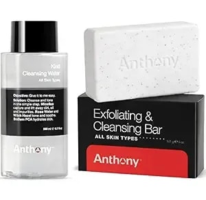 Anthony Mens Soap Bar Exfoliating Soap 5 Oz Witch Hazel Toner For Face Kind Cleansing Water 6.7 Fl Oz