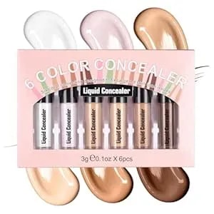 Dageda 6pcs Makeup Concealer Set, Natural Concealer Full Coverage, Under Eye Corrector And Facial Color Corrector, Buildable Face Cream Contouring Makeup(Color A)
