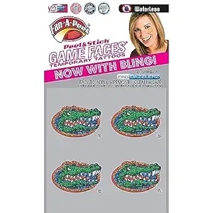 Fan-A-Peel Florida Waterless Temporary Tattoos - Hypoallergenic Peel And Stick Waterproof Temporary Tattoos, Glitter - Officially Licensed