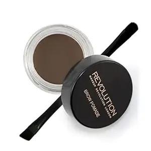 Revolution, Brow Pomade, Waterproof Eyebrow Cream, Long Lasting With Extreme Hold, Smudge-Proof, Vegan & Cruelty-Free, Dark Brown, 0.09 Oz