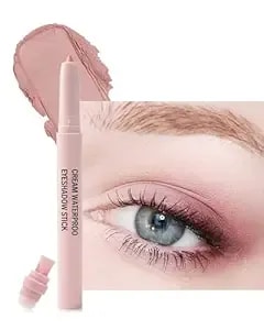 Pink Cream Eyeshadow Stick,Pink Eyeshadow With Sharpener & Blending Blush,High Pigment Neutral Eye Shadow Stick,Waterproof Smooth Matte Eyeliner Buildable Eye Makeup For Older Women-06