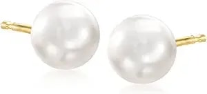 Ross-Simons 6-7mm Cultured Pearl Stud Earrings In 14kt Yellow Gold