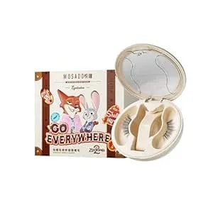 Wosado×Zootopia 2 [Pawbert] Soft Magnetic Eyelashes Kit With Applicator, Reusable Glue-Free Wispy Magnetic Lashes, Cruelty-Free False Lashes, Waterproof, Lightweight, Suit For Heavy Makeup