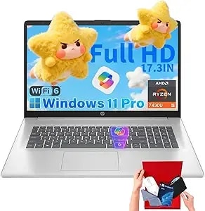 Hp 17inch Laptop Business, 17.3" Fhd Ips, Amd Ryzen 5 7430u (Up To 4.3ghz), 32gb Ram, 1tb Ssd, Windows 11 Pro, Wi-Fi 6, Numeric Keypad, Ai Copilot, Office 365 For Web