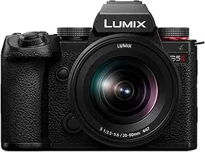 Panasonic Lumix s5ii Mirrorless Camera, 24.2mp Full Frame With Phase Hybrid Af, New Active I.S. Technology, Unlimited 4:2:2 10-Bit Recording With 20-60mm f3.5-5.6 L Mount Lens - Dc-s5m2kk9 Black