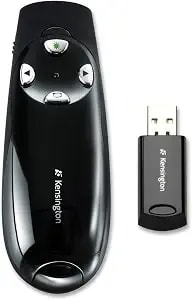 Kensington Wireless Presenter Pro With Green Laser, Class 2, 150 Ft Range, Black