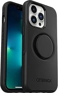 Otterbox Iphone 13 Pro Otter + Pop Symmetry Series Case - Black, Integrated Popsockets Popgrip, Slim, Pocket-Friendly, Raised Edges Protect Camera & Screen