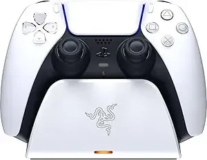 Razer Quick Charging Stand For Playstation 5: Quick Charge - Curved Cradle Design - Matches ps5 Dualsense Wireless Controller - One-Handed Navigation - Usb Powered - White (Controller Sold Separately)