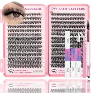 Lash Clusters Kit, 560 Pcs Eyelashes Clusters Kit 9-16mm Individual Lash Extension Kit D Curl Fluffy Wispy False Eyelashes (50d+60d New, Lash Clusters Kit)