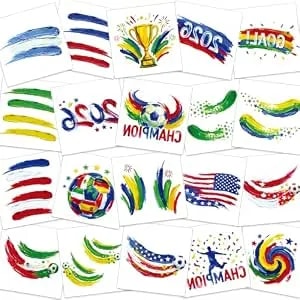 60 Pcs Soccer Championship Themed Temporary Tattoos For Kids Adults, 2026 Soccer World Cup Decorations & Party Favors Goodie Bag Fillers