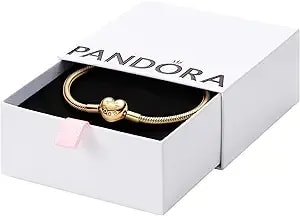 Pandora Heart Clasp Snake Chain Bracelet - Compatible Moments Charms - Gift For Her Shine - With Gift Box