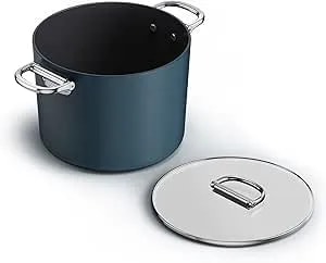 Joseph Joseph Space 8.5qt Nonstick Stock Pot With Lid & Folding Handles, Ceramic Coating, Induction & Oven Safe