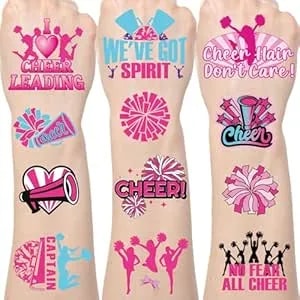 Cheerleading Temporary Tattoos Stickers - 200+ Cheerleading Decorations Favors For Party, Cheerleader Tattoo Stickers Gifts Adults, Cheer Sport Team Spirit Party Supplies Prizes