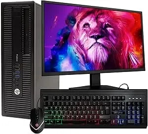 Hp Prodesk 600g1 Small Desktop Computer (Sff) - Quad Core Intel i5 (3.20ghz) - 8gb ddr3 Ram - 500gb Hdd Hard Disk Drive - Windows 11 - 24in Monitor - Rgb Mouse + Keyboard (Renewed)