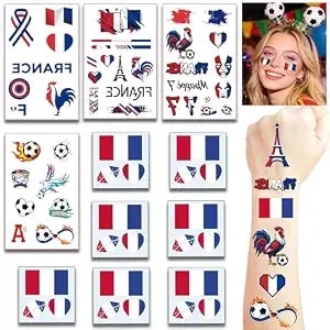 11 Sheets 4th Of July Temporary Tattoos, American Flag Red White And Blue Decor, Fourth Of July, Usa Party Favors, Memorial Day, Independence Day, Soccer Sports Party Decor