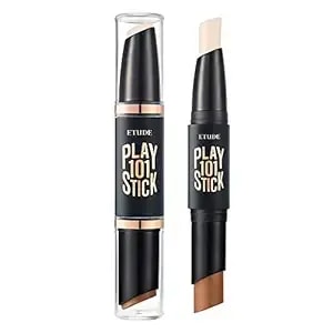Etude Play 101 Stick Contour Duo - Original - Creamy Shading And Highlighter Duo For Easy Contouring Makeup, Kbeauty, Korean Makeup
