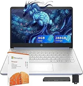 Hp Stream 14" Hd Laptop, Intel Processor n150, 8gb Ram, 288gb Storage (128gb Ufs+160gb Docking Station Set), Intel Graphics, 1 Year Office 365, Copilot, Wi-Fi 6, Win 11, Sky Blue