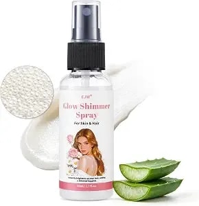 Ejw Glitter Shimmer Spray For Hair Face Arms Legs & Body - Liquid Sparkle Mist With Pearl Extract & Aloe, Long-Lasting Shine For Festival, Rave, Dance, 1.7 Fl. Oz