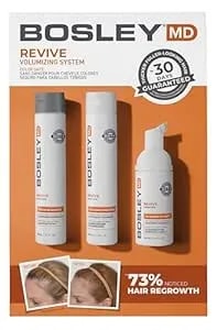 Bosleymd Bosrevive Color-Safe Hair Care Kit For Thinning Hair, Starter Size (30 Days) – Shampoo, Conditioner & Thickening Treatment With Biotin, Panthenol & Botanical Extracts