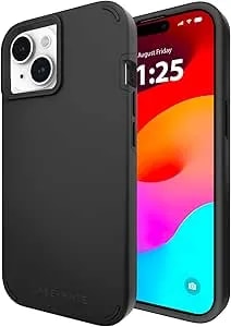 Case-Mate Tough Duo Iphone 15 Case - Black [12ft Drop Protection] [Wireless Charging Compatible] Phone Case For Iphone 15 6.1", Shockproof Material, Anti Scratch Coating, Cushioned Corners, Slim Fit