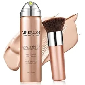Airbrush Foundation Spray, Magic Minerals Airbrush Foundation, Breathable Long-Lasting Silky Flawless Foundation Mist Makeup Full Coverage For Smooth Radiant Skin-#01 Natural