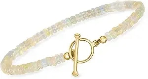 Ross-Simons 3.5-4mm Opal Bead Charm-Compatible Toggle Bracelet In 18kt Gold Over Sterling