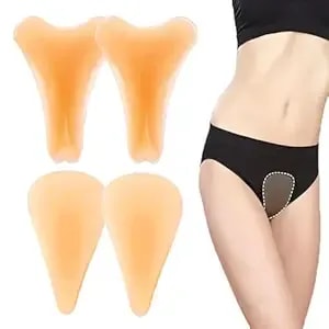 4 Packs C-Amel Toe Concealer For Women,Silicone Anti C-Amel Toe Guard,Reusable Invisible Self-Adhesive Silicone C-Amel Toe Pads For Women,C-Amel Toe Cover For Leggings Swimsuits All